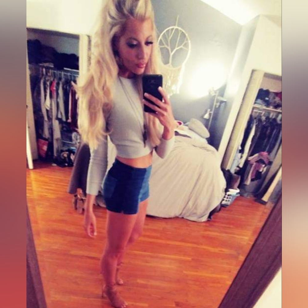High waist denim shorts